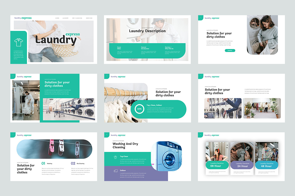 Laundry Express Google Slides, a Presentation Template by Stock Shape (Photo 4 of 4)