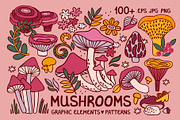MUSHROOMS | graphics set, a Food Illustration by Nastya Tkachova (Thumbnail 1 of 10)