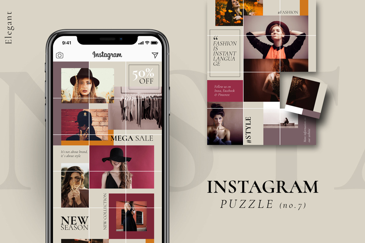 -90%MASSIVE BUNDLE-Instagram puzzles, a Social Media Template by CreativeFolks (Photo 8 of 25)
