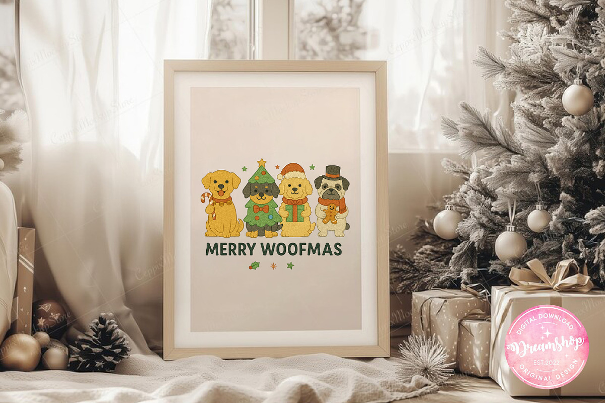 Cute Christmas Dog Lover Sublimation, an Illustration by CreationArt (Photo 2 of 4)
