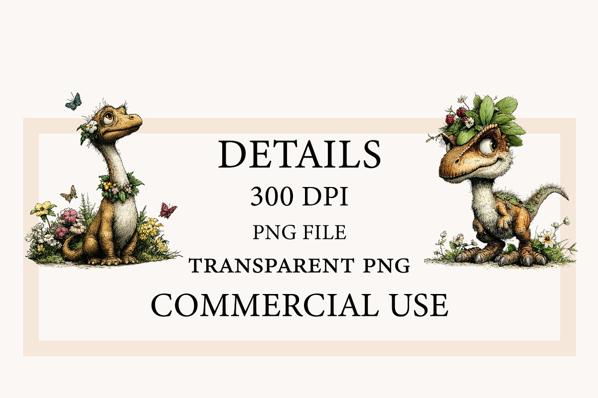 Whimsical Woodland Dinosaur Clipart, a Seasonal Illustration by Designworld (Photo 4 of 8)