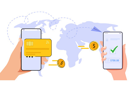 Money transfer online Global mobile, a Finance Illustration by JulsIst