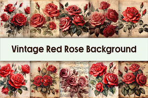 Vintage Red Rose Background