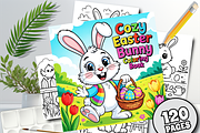Cozy Easter Bunny Coloring Book, an Animal Illustration by Design Zone (Thumbnail 1 of 5)