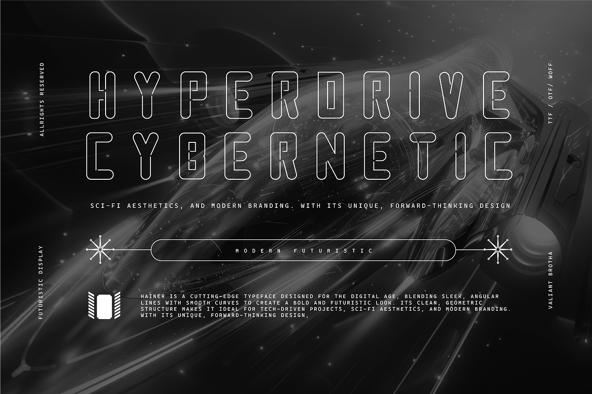 VB Prainer - Futuristic Display Font
