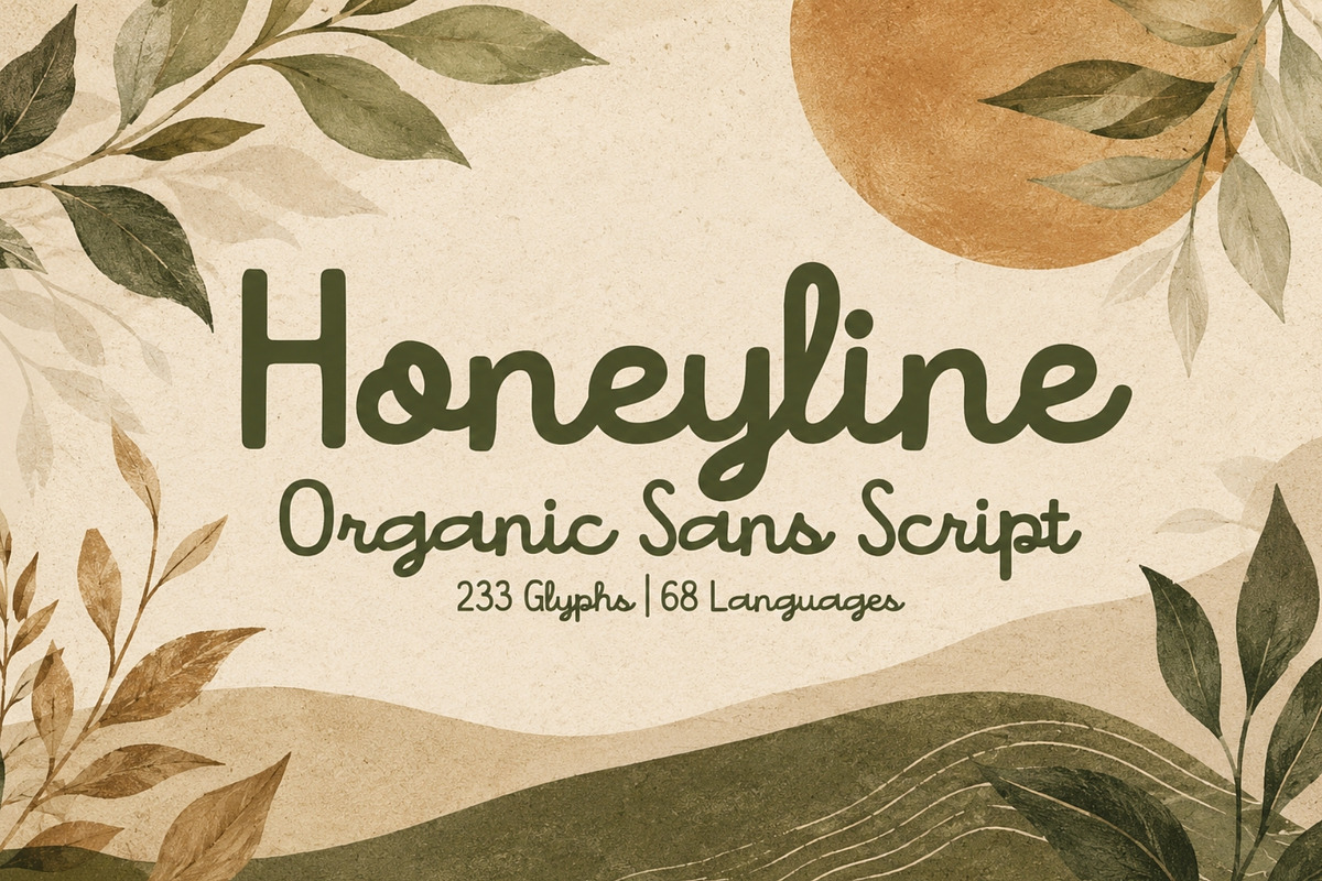 Honeyline - Organic Script Duo, a Sans Serif Font by HipFonts (Photo 1 of 14)