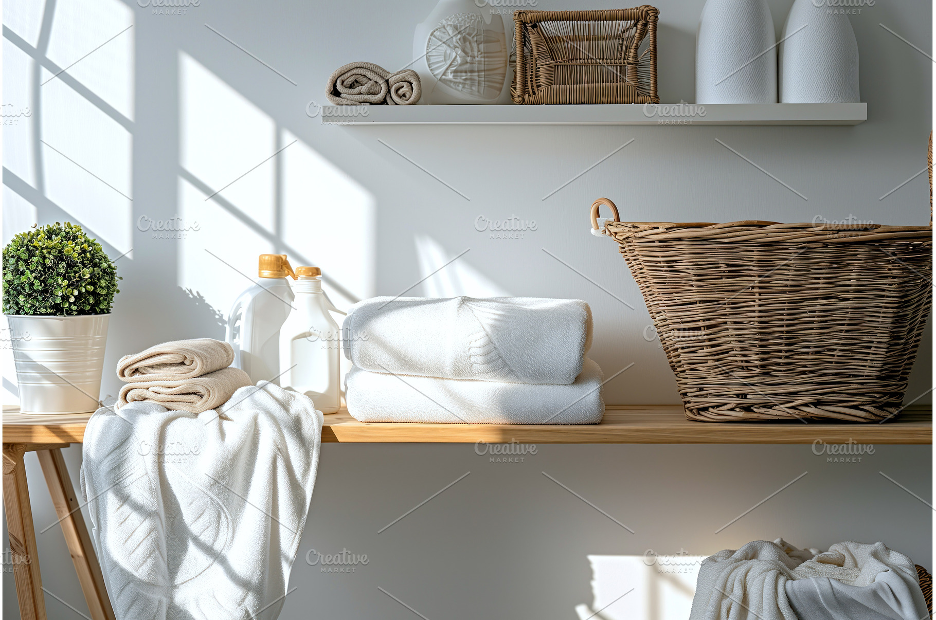Modern bathroom decor with neatly, a Nature Photo by Ungvar Studio