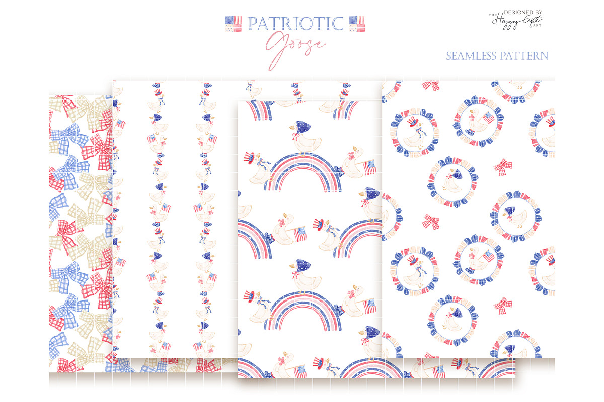 4th of July Patriotic Goose cliparts, an Illustration by TheHappyGiftArt (Photo 5 of 10)