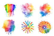 Watercolor Rainbow Paint Splash Clip, an Illustration by CreationArt (Thumbnail 2 of 5)