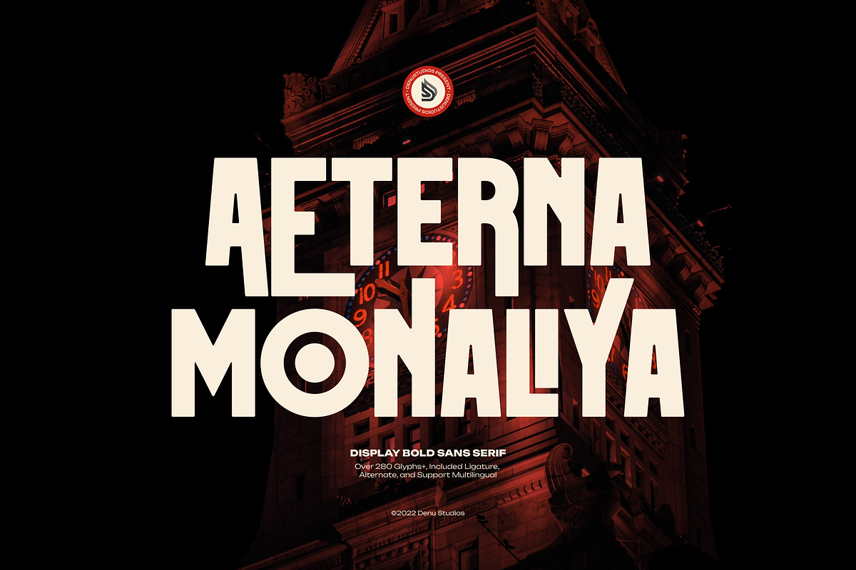 Aeterna Monaliya | Display Bold Sans, a Sans Serif Font by Denustudios (Photo 1 of 12)