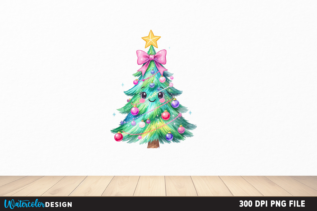 Colorful Glitter Coquette Christmas, an Illustration by Watercolor design (Photo 4 of 6)