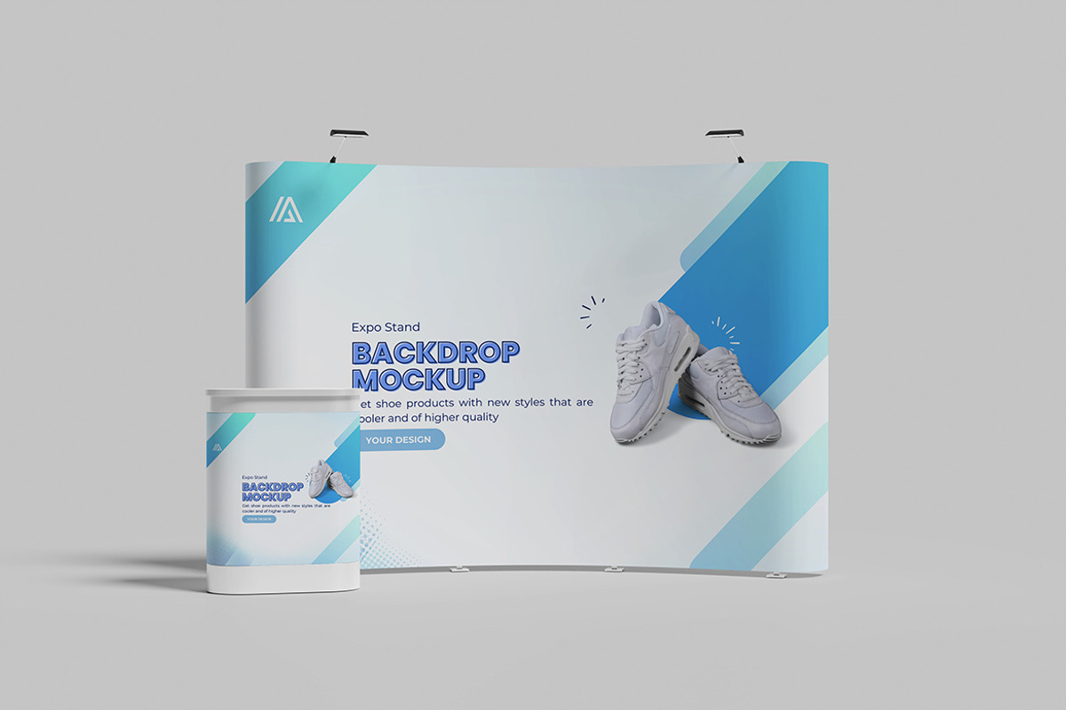 Expo Stand Backdrop Mockup, an Advertising Mockup by Indah