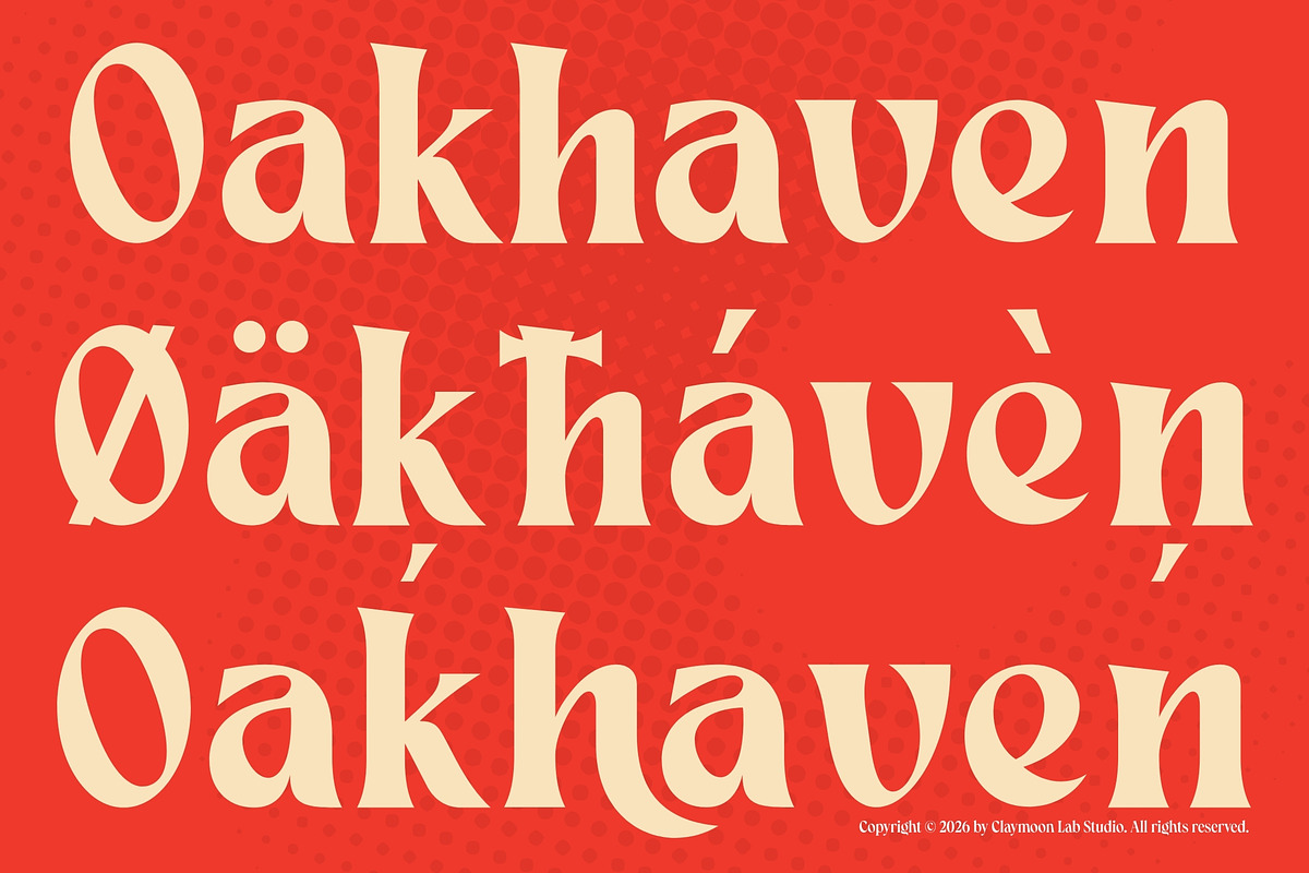 Oakhaven — Bold Retro Luxury Serif, a Serif Font by Claymoon Lab (Photo 1 of 7)