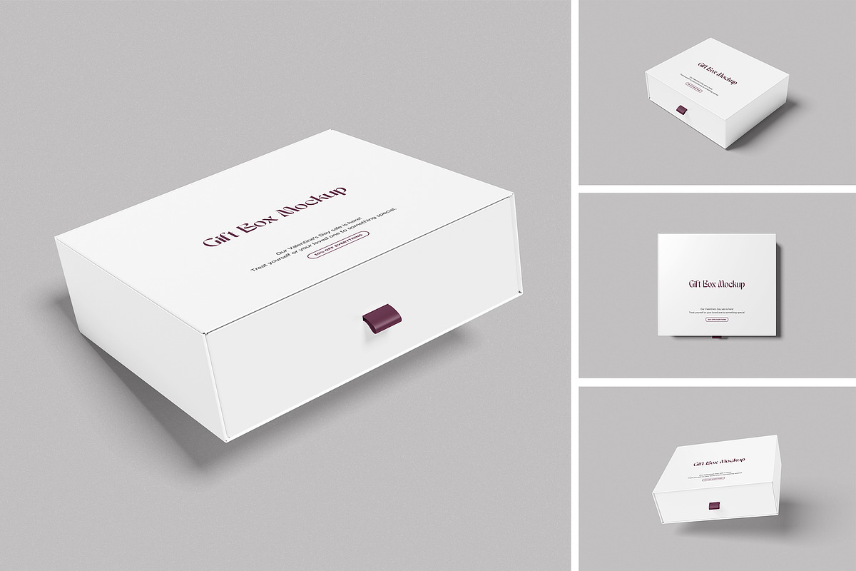 High-Quality Gift Box Mockup, an Advertising Mockup by swsi-studio (Photo 1 of 5)