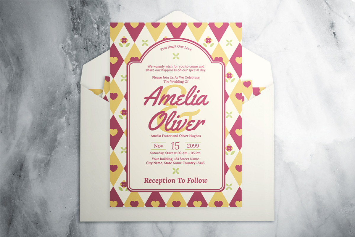 Floral Wedding Invitation Suite, an Invitation Template by The Good Store (Photo 2 of 4)