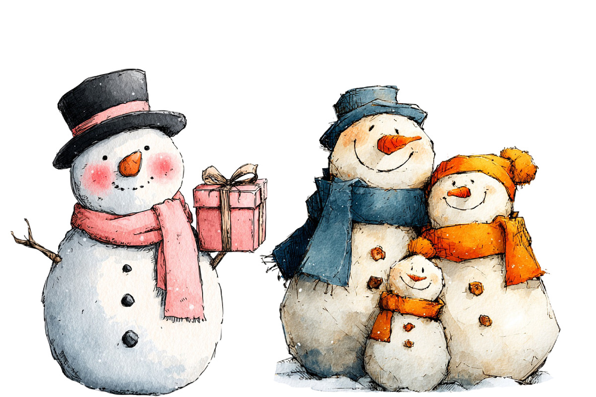 Quirky Snowman Clip Art, an Illustration by Designworld (Photo 4 of 5)