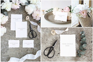 Vintage Peony Wedding Mockups Bundle