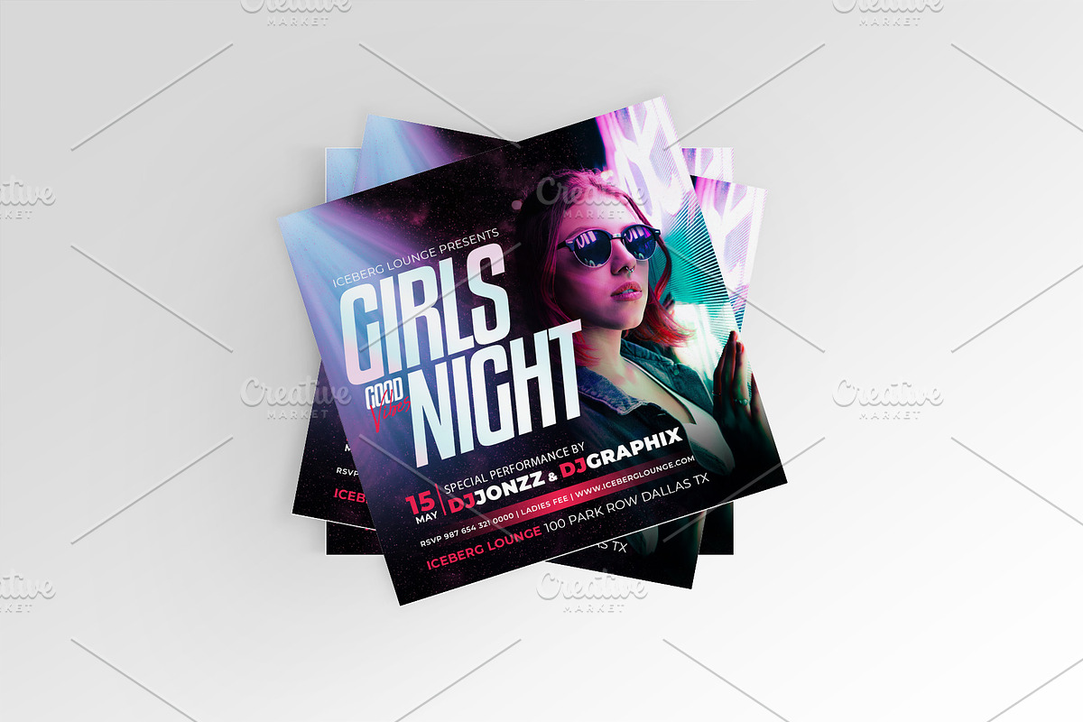 Girls Night Flyer, a Marketing Template by mwmdesigns