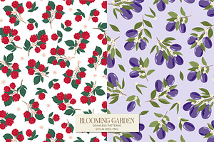 Blooming Garden Patterns & Clipart