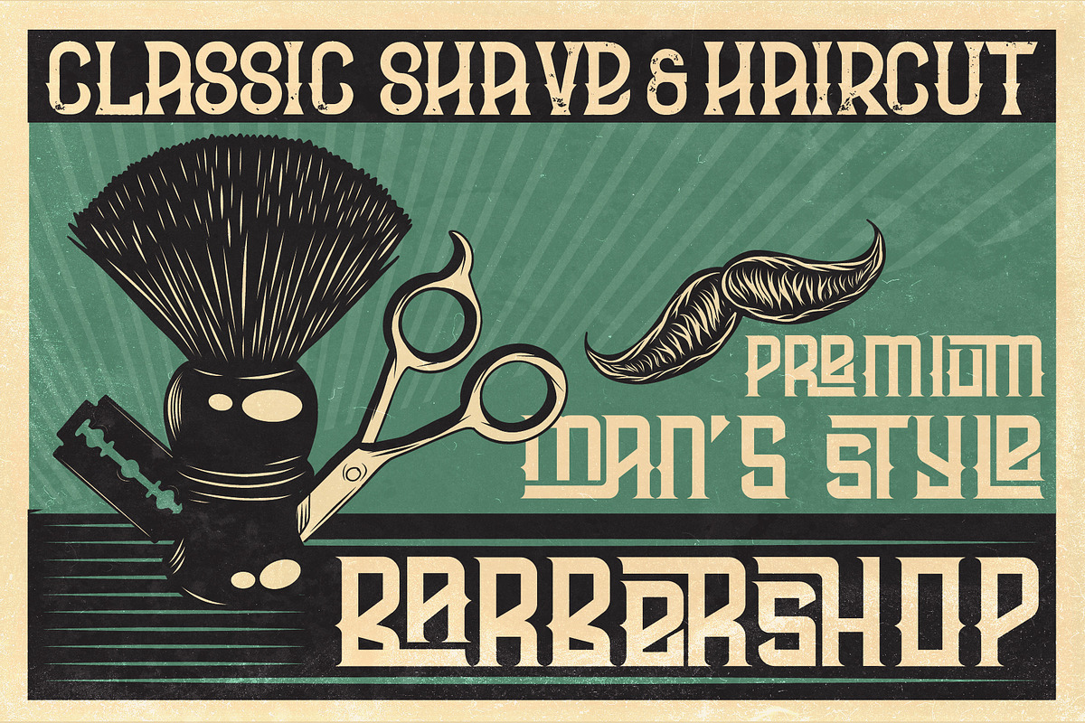 Crazy Barber font with bonuses, a Symbol Font by Heather_insane (Photo 6 of 12)