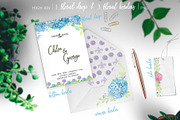 Watercolor Hydrangea Floral Clipart, an Illustration by ColorfulNest (Thumbnail 2 of 7)