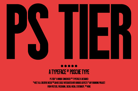 PS TIER | Display typeface, a Sans Serif Font by Posche Type