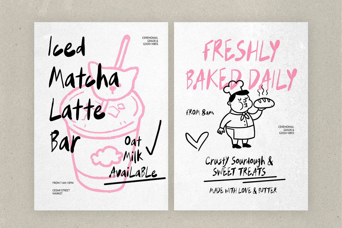 Matcha Morning – Playful Marker Font, a Handwritten Font by Nonceni (Photo 2 of 12)
