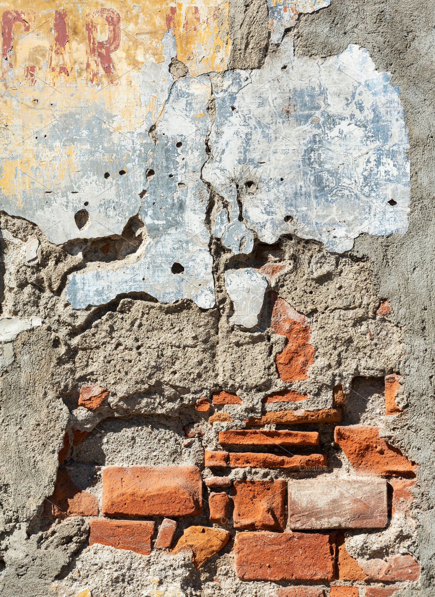 Damaged Brick Wall Background, a Background Photo by THP Creative
