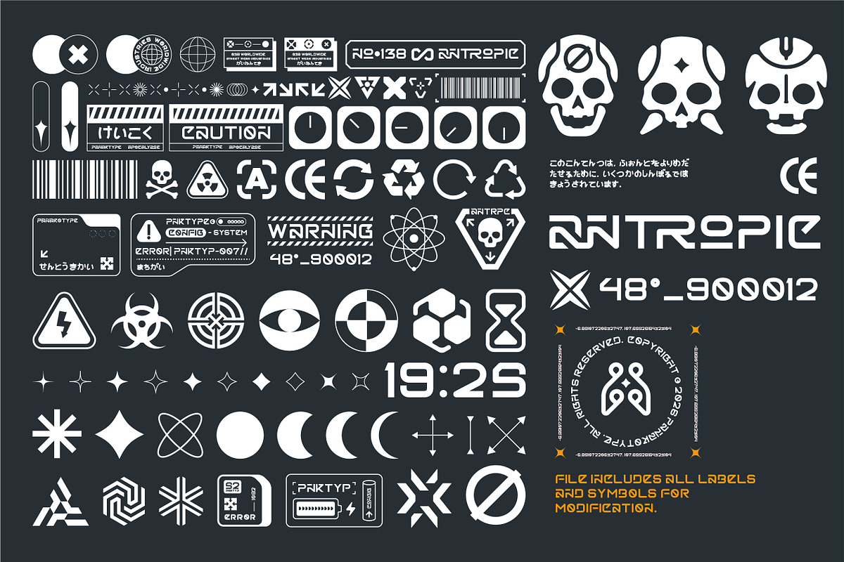 Antropic sci-fi Typeface, a Sans Serif Font by panakota studio (Photo 6 of 7)