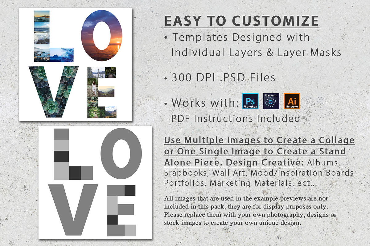 12x12 Alphabet Photo Template Pack, a Poster Template by Loveurstyle Designs (Photo 4 of 4)