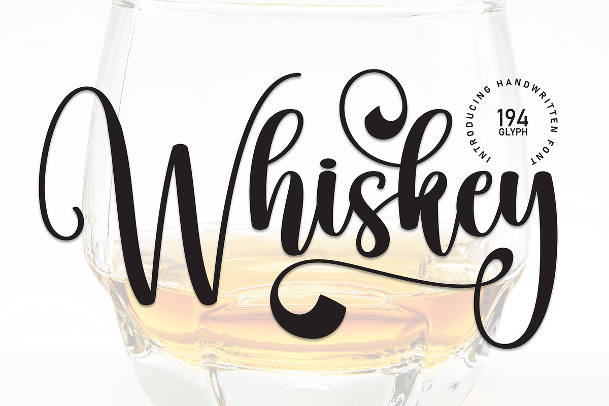 Whiskey | Script Font, a Handwritten Font by Scratchones (Photo 1 of 9)