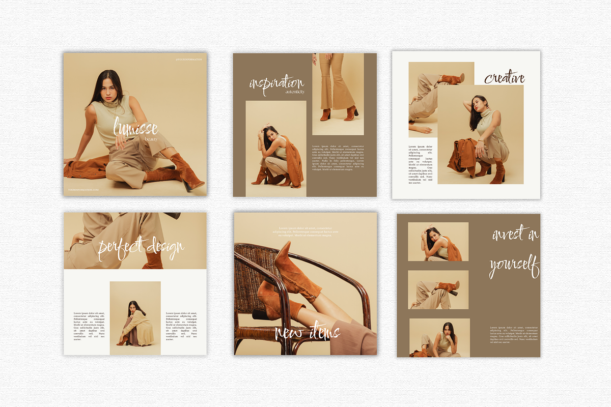 Soft Beige Instagram Template Pack, a Social Media Template by Lumisse Studio (Photo 2 of 10)