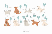 Birthday Dogs Clipart, a Decorative Illustration by Barkova Nadya (Thumbnail 3 of 10)