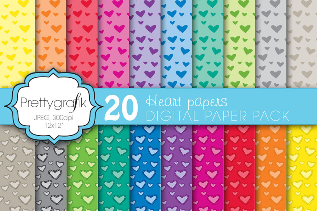heart valentine digital paper