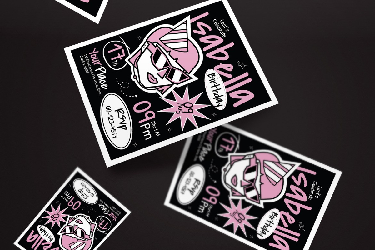 Teen Birthday Invitation, an Invitation Template by graphicook (Photo 2 of 3)