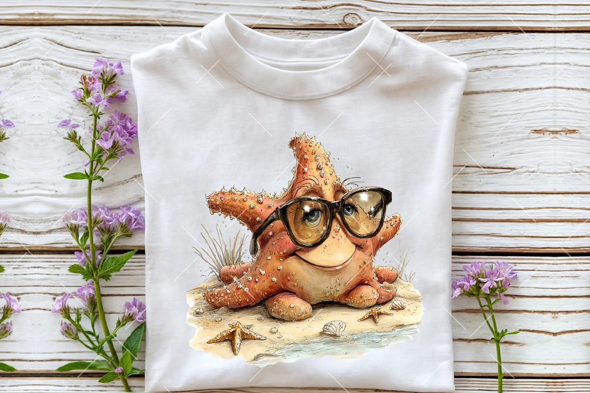 Cute Beach Animals PNG Clipart, an Illustration by OK Design (Photo 5 of 6)