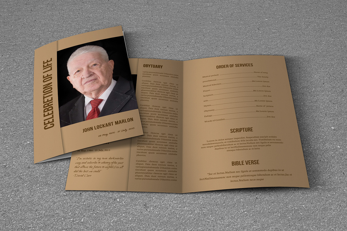Funeral Program Template-T582, a Brochure Template by Template Shop (Photo 3 of 4)