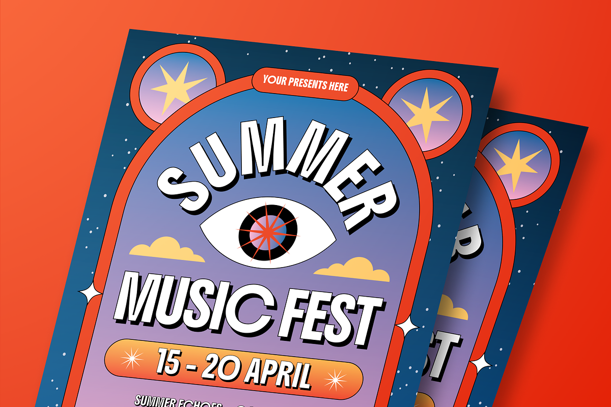 Psychedelic Music Festival Flyer Set, a Flyer Template by Annora Studio (Photo 3 of 6)