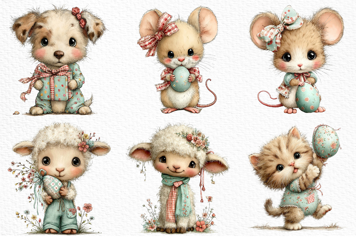 Whimsical Easter Gingham Clipart, an Illustration by Craft Nest (Photo 4 of 11)