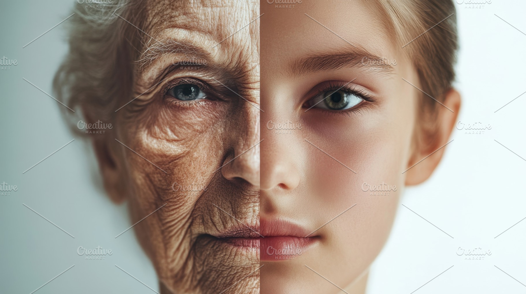 Contrast of Youth and Age in Faces, a Photo by Beautiful things