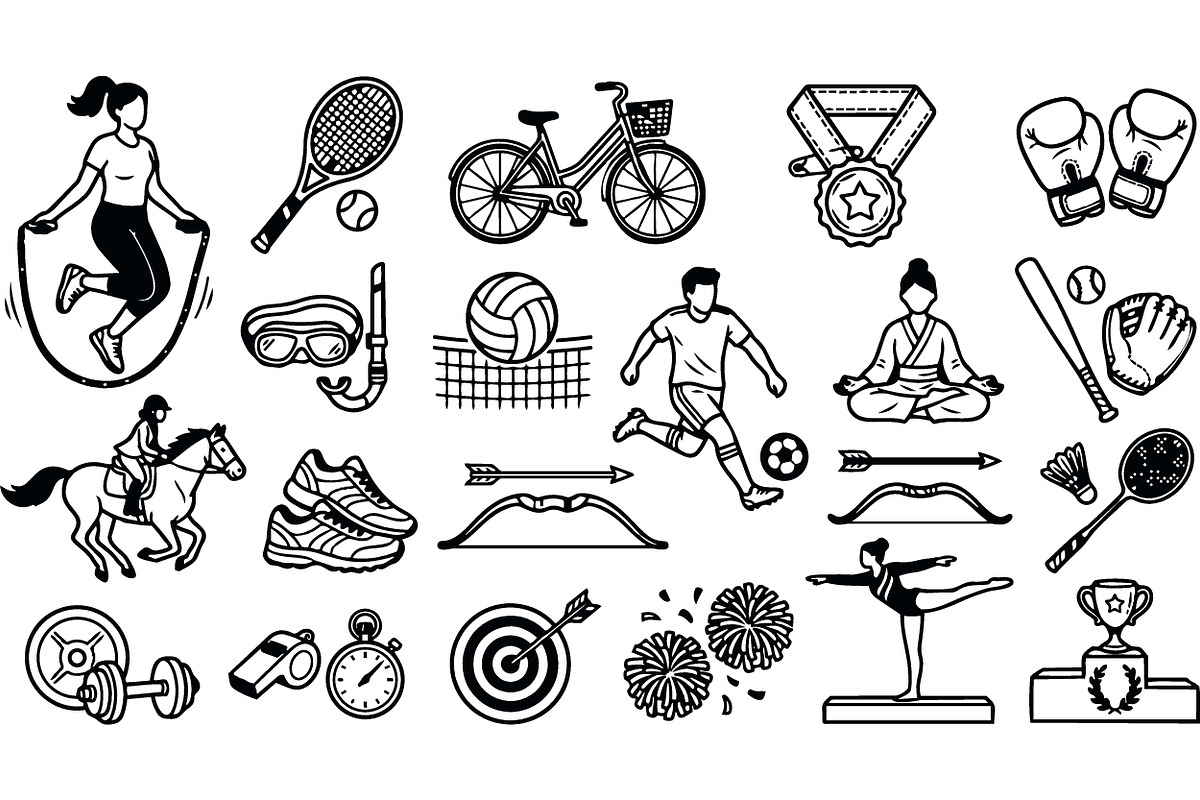 Active Sports Icon Vector Set, an Illustration by designvectx (Photo 2 of 3)