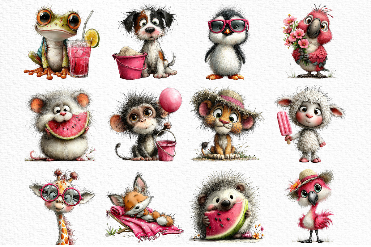 Whimsical Summer Baby Animals Clipar, an Illustration by Craft Nest (Photo 3 of 12)