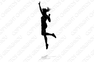 Happy Woman Jumping For Joy, a Person Illustration by Christos Georghiou
