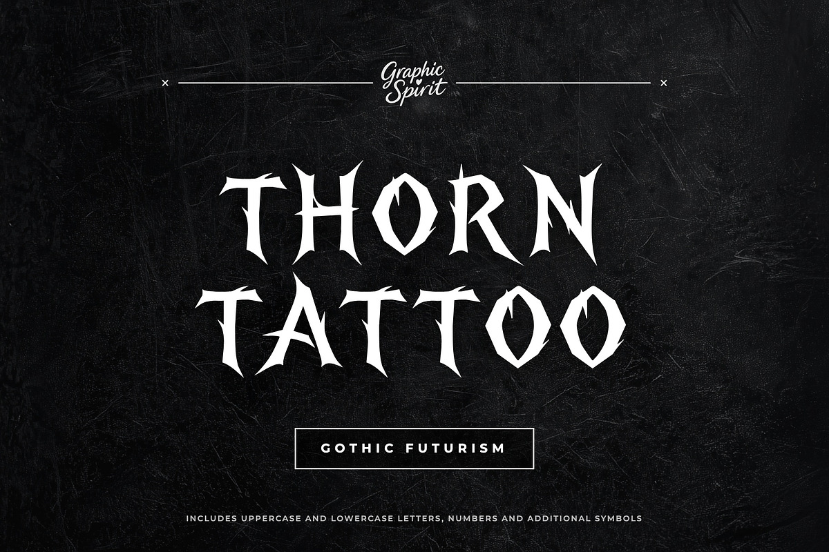Thorn Tattoo Decorative Font, a Handwritten Font by Graphic Spirit (Photo 1 of 8)