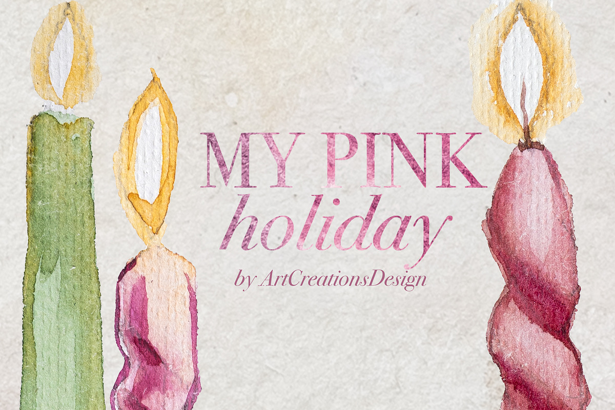 Watercolor My Pink Menu Clipart, a Seasonal Illustration by ArtCreationsDesign (Photo 5 of 7)