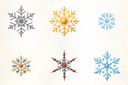 Festive Snowflake Pattern Clipart, an Illustration by CrexoraLab (Thumbnail 3 of 5)