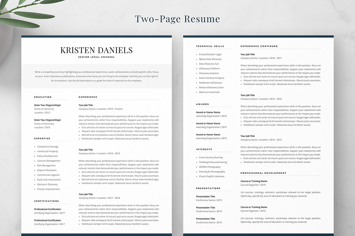Resume Template Kristen, a Resume Template by Olympia Resume (Photo 2 of 6)