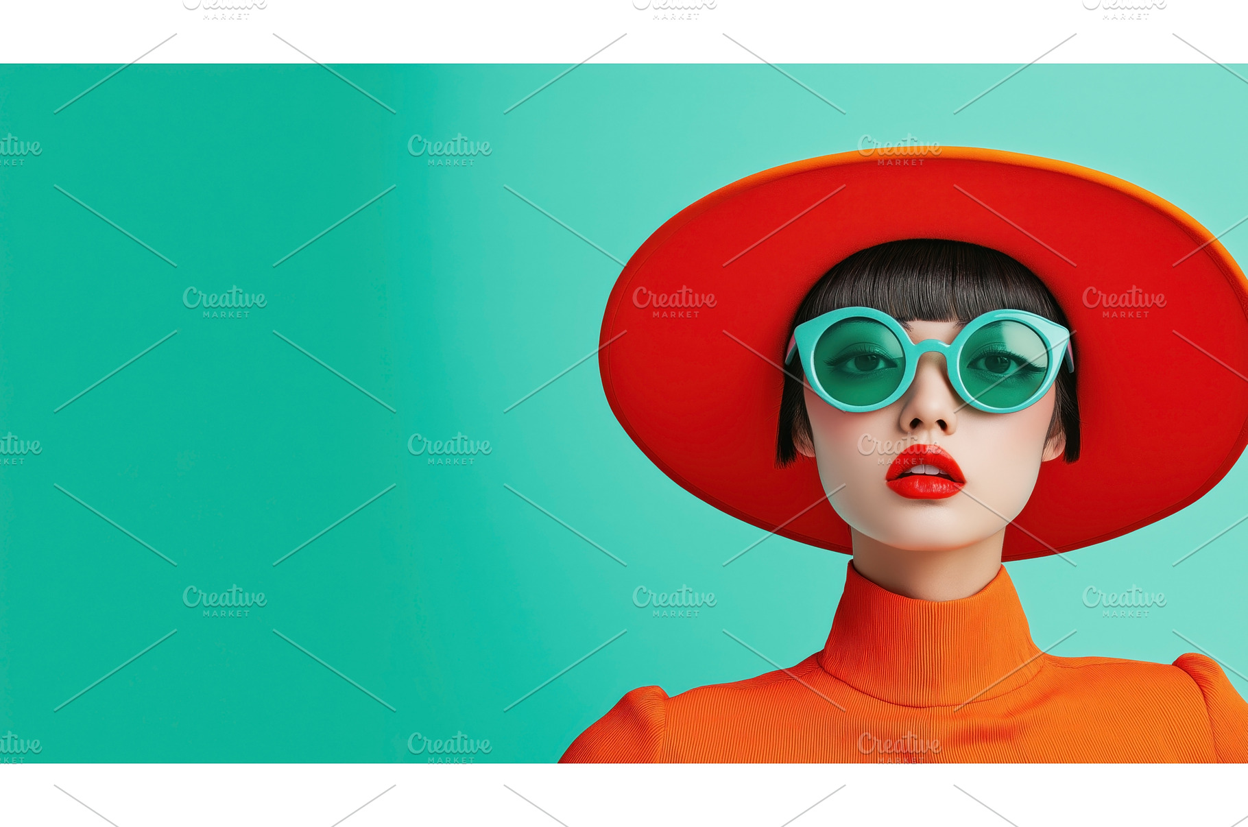 Fashionable Asian woman wearing bold, a Person Photo by Sergey Kotenev