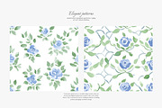watercolor patterns floral toile, a Pattern Graphic by Patishop Art (Thumbnail 5 of 9)