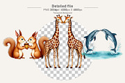 Watercolor Animal Romance Clipart, an Animal Illustration by Artnoy (Thumbnail 4 of 8)